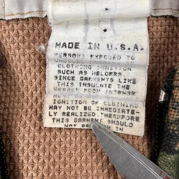 VTG Trebark Camo Bomber Jacket Mens Large Green Thermo Lined Made in USA Gander - Picture 4 of 7